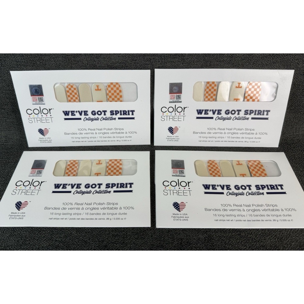 Lot Of 5 Color Street Nail Strips  University  OF Tennessee Retired Shimmer